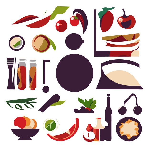 Vector Collection of Gourmet Food Illustrations