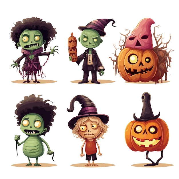 Vector vector collection of halloween characters