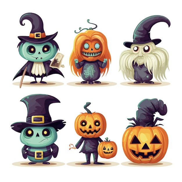 Vector vector collection of halloween characters