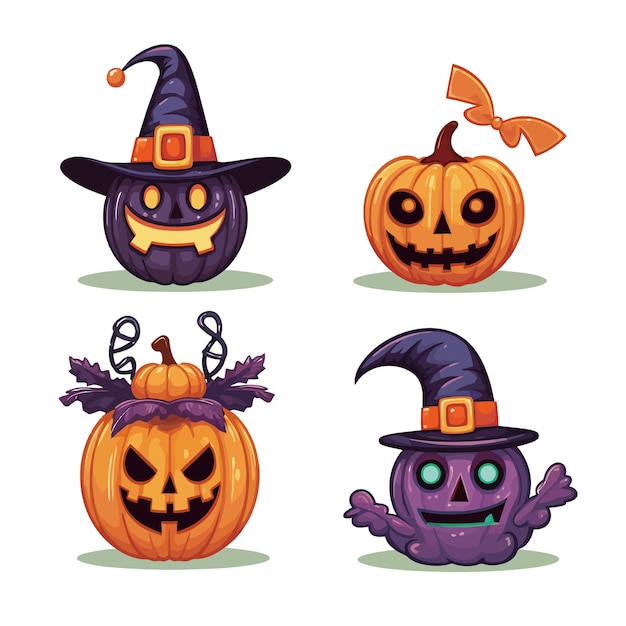 vector collection of halloween pumpkin and characters