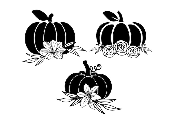 vector collection of Halloween pumpkin silhouette