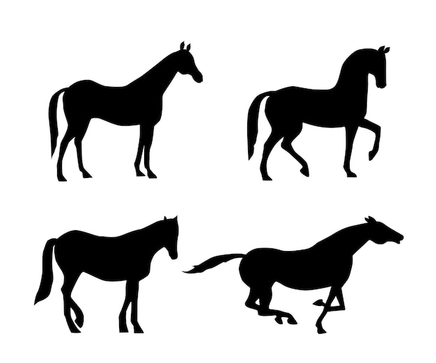 Векторная коллекция силуэта лошади