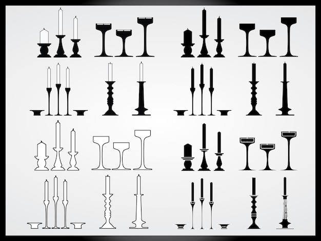 Vector vector collection of isolated candlesticks