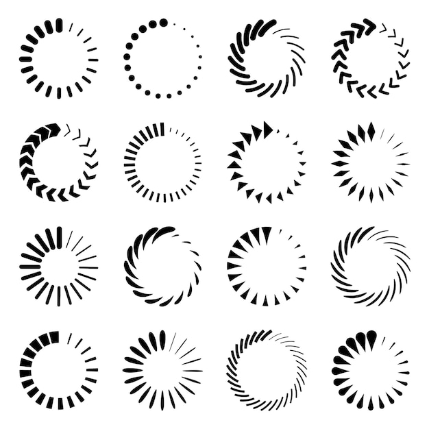 Vector collection of loading icon set Circle design elements