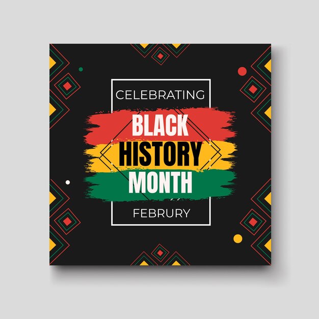 ベクトル ブラック・ヒストリー・ムーン (black history month) を記念するソーシャルメディアの投稿