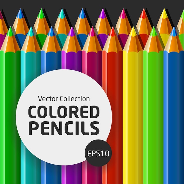 Вектор Векторная коллекция цветных карандашей