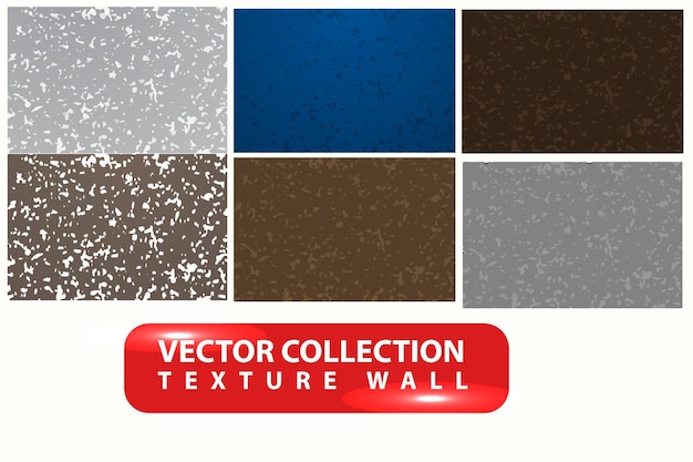 vector collection of old cement and wall textures with rough patterns and spots for building wall