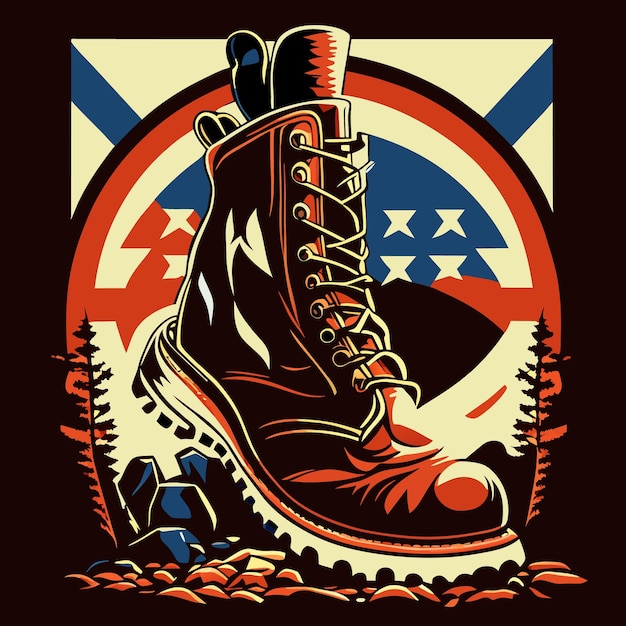 Vector Collection Patriotic Boot Art