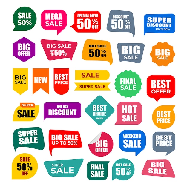 Vector vector collection of sale label