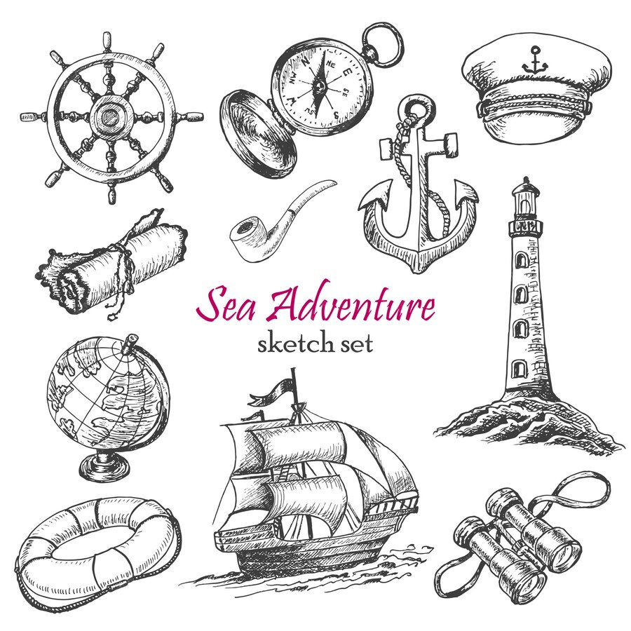 Premium Vector | Vector collection of sea adventure