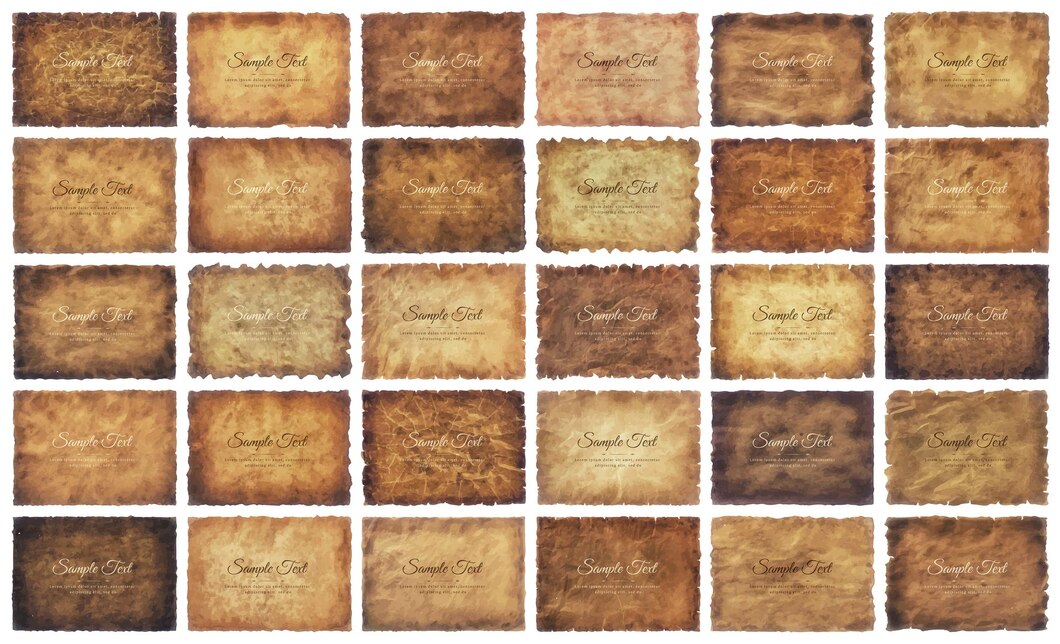 Premium Vector | Vector collection set old parchment paper sheet