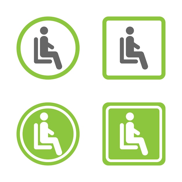 Vector vector collection of signs for sitting seating queuing waiting room