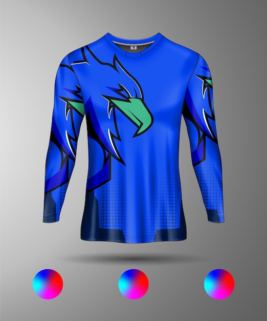 Vector vector collection of sports shirts - soccer kit for sublimation blue