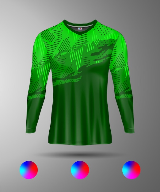 Collezione vettoriale di magliette sportive - kit da calcio per maglia verde a sublimazione