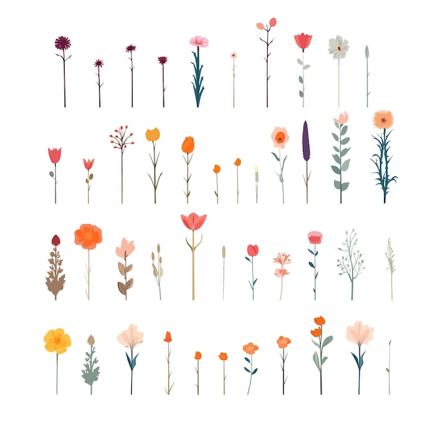 A Vector Collection of Wildflowers