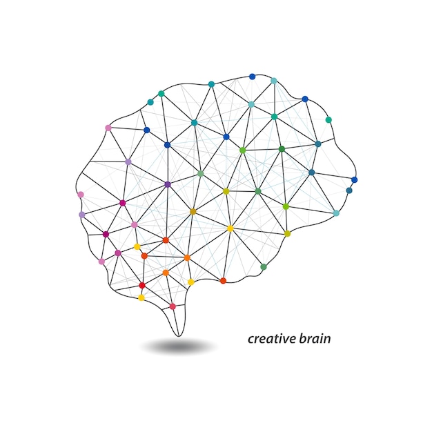 Vector vector color brain mapping with dots design.