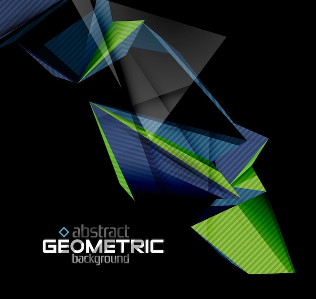 Vector color geometric shapes on black background