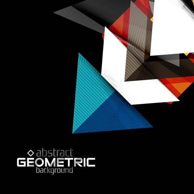 Vector color geometric shapes on black background