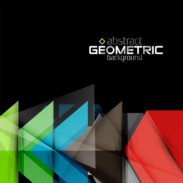 Vector color geometric shapes on black background