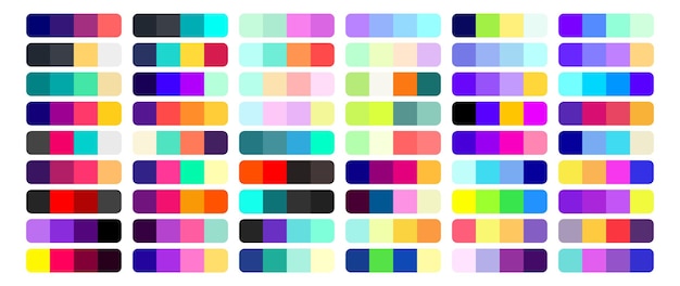 Premium Vector | Vector color palette set design template. multi color ...