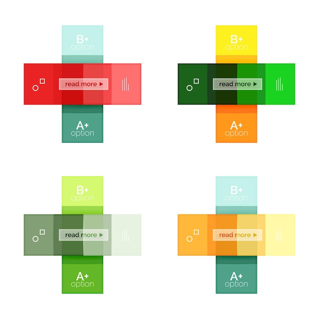 Инфографические шаблоны векторных цветных полос