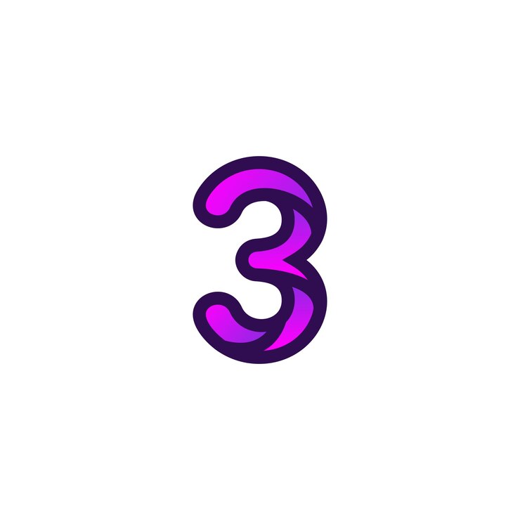 Vector vector colored number logo design