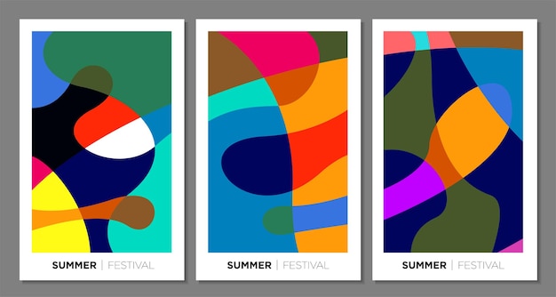 Векторный красочный абстрактный фон для летнего фестиваля 2023 года