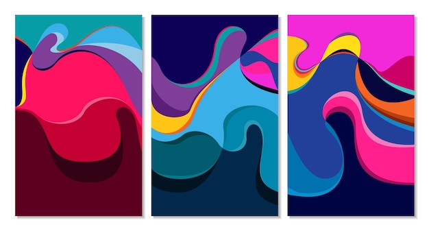 Vector colorful abstract fluid and liquid background modern minimalist for summer