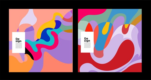 vector colorful abstract geometric and curve for banner social media template