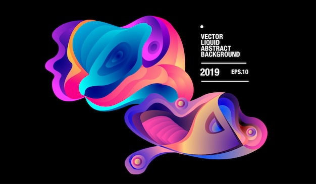 Vector vector colorful abstract liquid curvy background