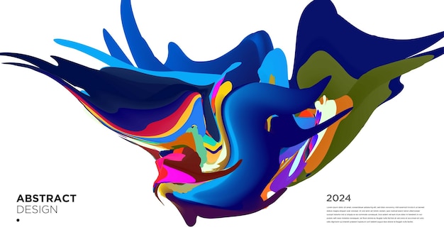 Векторная красочная абстрактная психоделическая жидкость и жидкий фон 2024