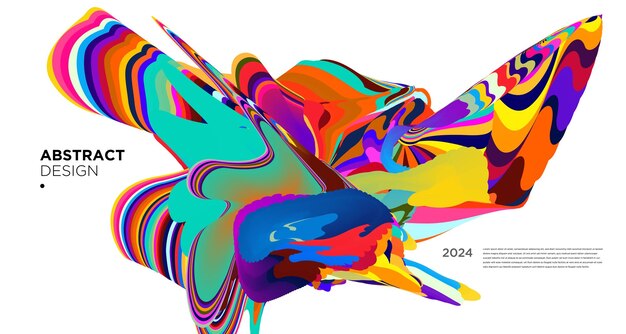 Vector vector colorful abstract psychedelic liquid and fluid background pattern 2024