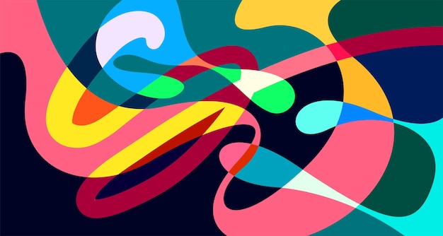 Motivo di sfondo liquido e fluido psichedelico astratto colorato vettoriale