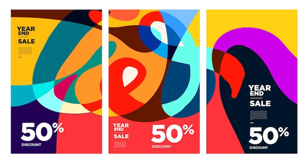 Vector colorful abstract year end sale background 2023