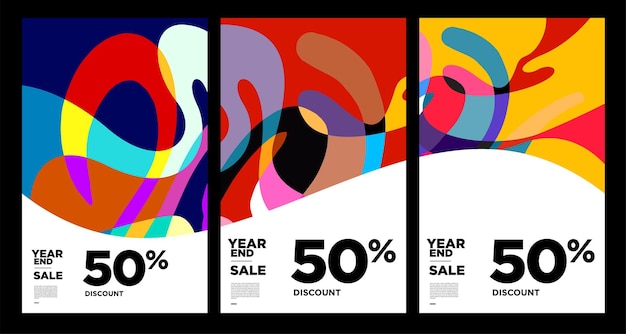 Vector colorful abstract year end sale background 2023