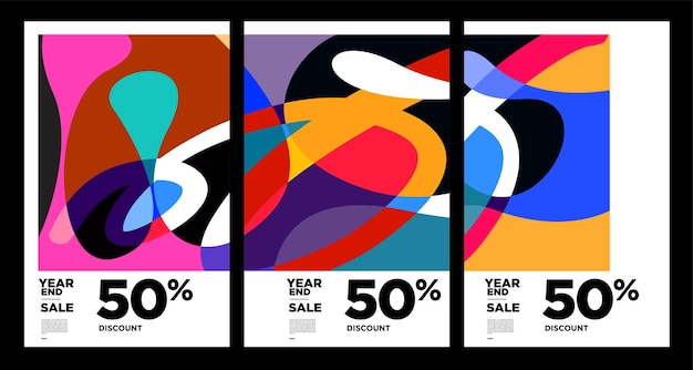 Vector colorful abstract year end sale background 2023