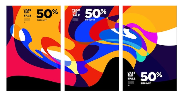 Vector colorful abstract year end sale background 2023