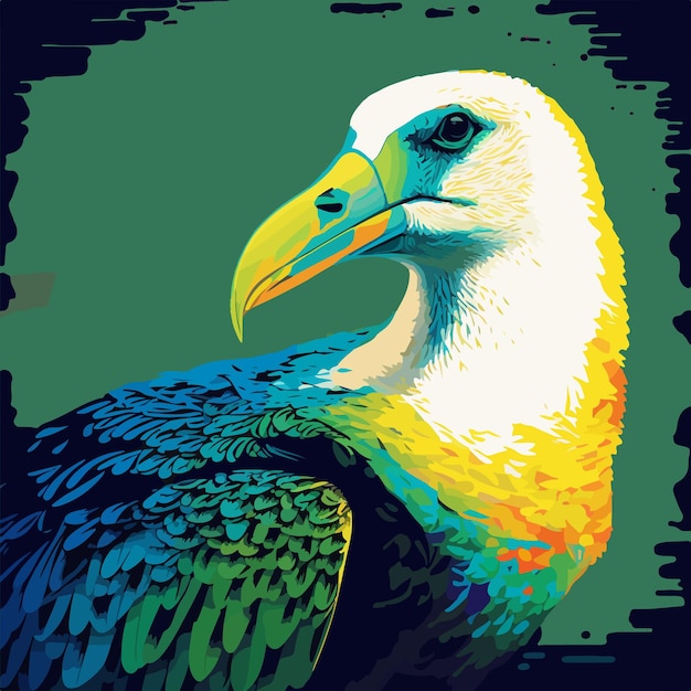 Vector colorful Albatross in pop art style