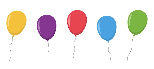 Vector colorful balloons set Decoration vector elements