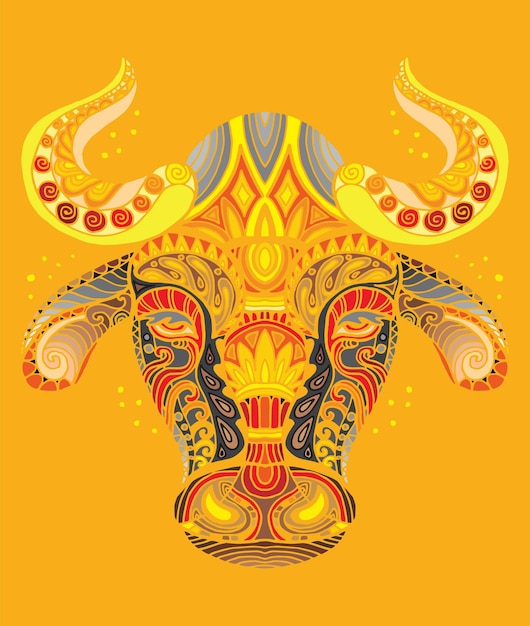 Vector colorful bull