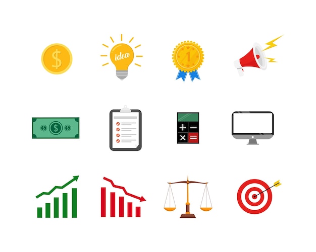 Vector colorful business icons