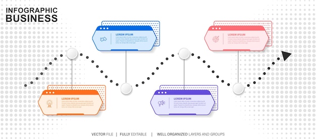 Вектор красочной бизнес-инфографики элементы дизайна вектор