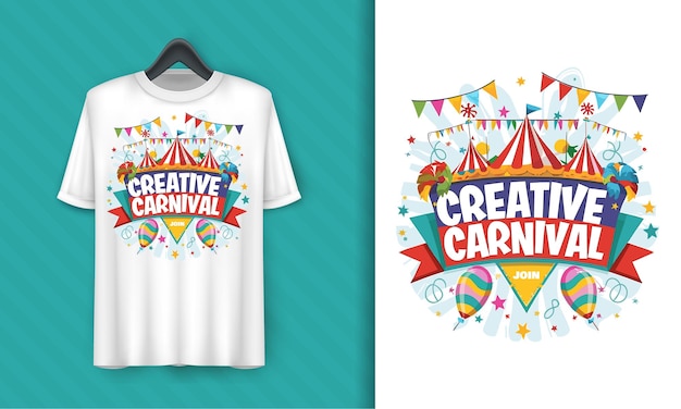 Vector colorful carnival lettering tshirt design