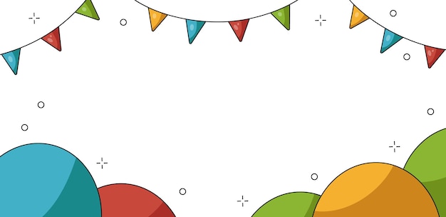 Vector colorful cartoon background banner for celebration party banner template