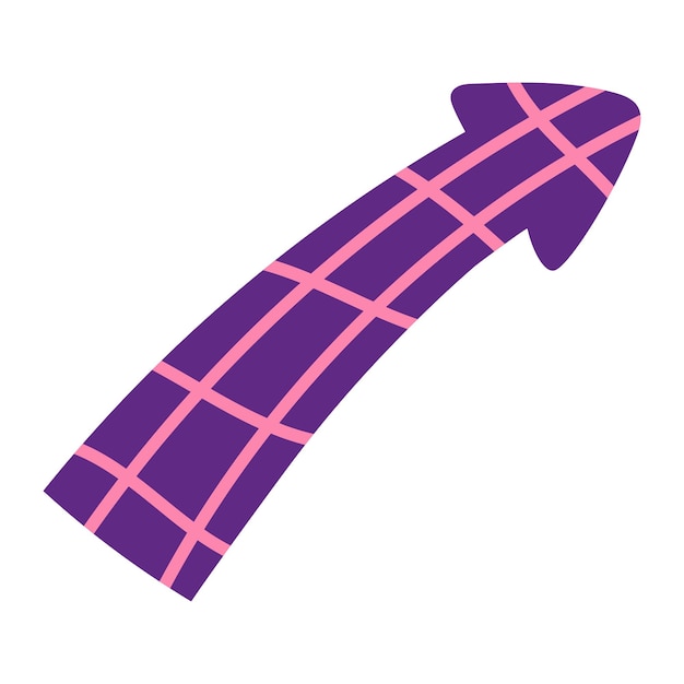 vector colorful cartoon playful pink and purple arrow pointer abstract dynamic checkered arrow sign for presentation templates and infographic design textured arrow in trendy style