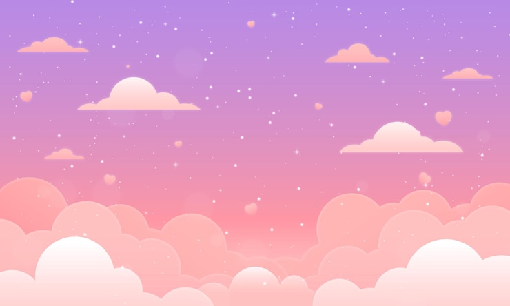 Vector vector colorful clouds background with stars magical design