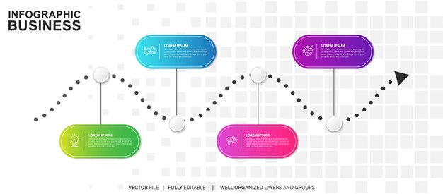 Векторная цветная инфографика с подробностями