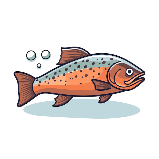 Vector of a colorful fish swimming in clear blue water