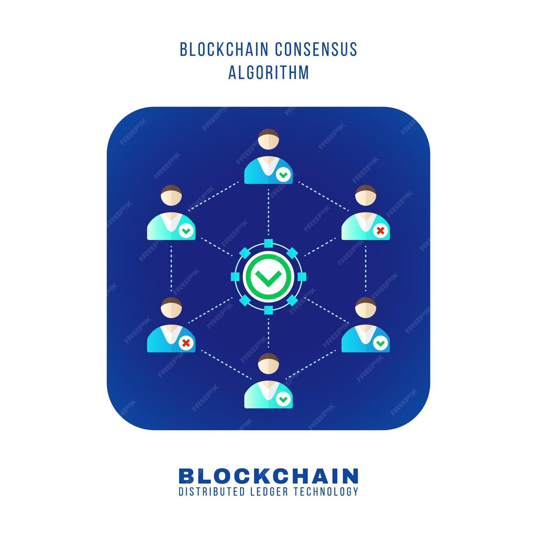 Premium Vector | Vector colorful flat design blockchain consensus ...