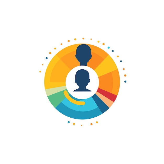 Vector vector of a colorful flat icon representing a person's avatar in a circular shape